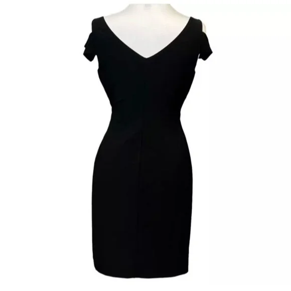Ralph Lauren, Dress, Cocktail  Black Dress Ruched Waist Size 4 - Picture 2 of 7